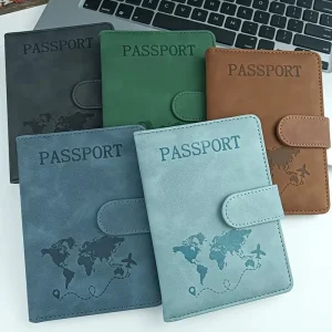 Men's and Women's PU Leather Travel Mad Passport Cover Holder Case
