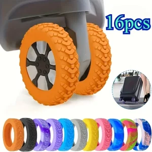 16pcs Silicone Luggage Wheel Covers,