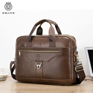 Men's Genuine Leather 15.6 inch Briefcase