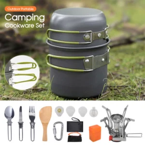 Outdoor Cooking Set Portable Cook Gear Aluminum Alloy Cookware Set