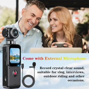4K Pocket Action Camera 270° 4X Zoom Portable Digital Video Recorder